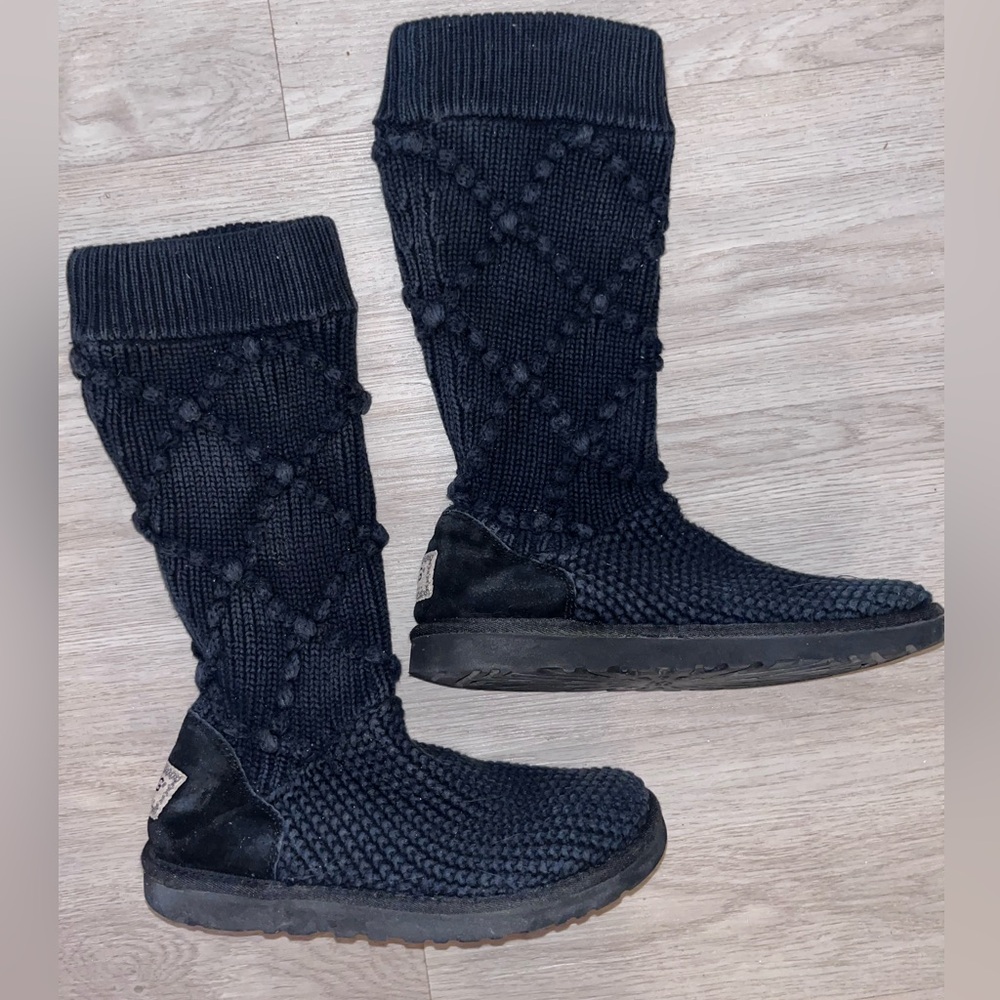 UGG Black Knit Women's Winter Boots
